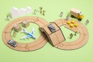 ilustración sobre el concepto de logística sostenible